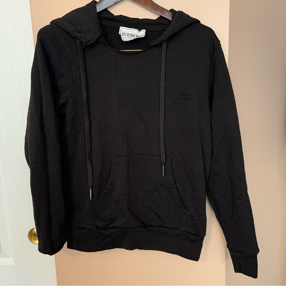 Iceberg Classic Black Hoodie for Men